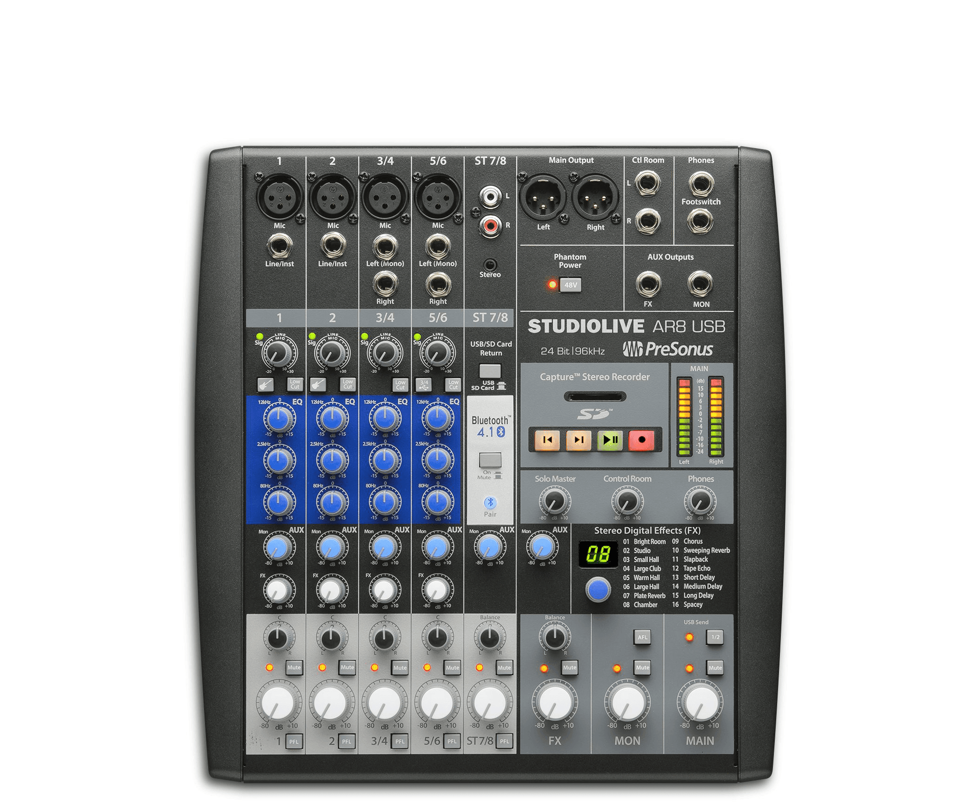 PreSonus StudioLive AR8 USB アナログミキサー SLMAR8_pre_mix_frt_1_nr.png?v=